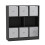 URBN Living (Black Bookcase, White Drawer) Asymmetrical 8 Cube Bookcase Shelf Storage Unit with 6 Fabric Drawer Inserts 2