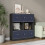 URBN Living (Black Bookcase, Navy Blue Drawer) Asymmetrical 8 Cube Bookcase Shelf Storage Unit with 6 Fabric Drawer Inserts 4