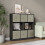 URBN Living (Black Bookcase, Beige Drawer) Asymmetrical 8 Cube Bookcase Shelf Storage Unit with 6 Fabric Drawer Inserts 4