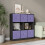 URBN Living (Black Bookcase, Lilac Drawer) Asymmetrical 8 Cube Bookcase Shelf Storage Unit with 6 Fabric Drawer Inserts 4