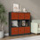 URBN Living (Black Bookcase, Orange Drawer) Asymmetrical 8 Cube Bookcase Shelf Storage Unit with 6 Fabric Drawer Inserts 4