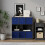 URBN Living (Black Bookcase, Royal Blue Drawer) Asymmetrical 8 Cube Bookcase Shelf Storage Unit with 6 Fabric Drawer Inserts 5