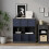 URBN Living (Black Bookcase, Navy Blue Drawer) Asymmetrical 8 Cube Bookcase Shelf Storage Unit with 6 Fabric Drawer Inserts 5