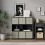 URBN Living (Black Bookcase, Beige Drawer) Asymmetrical 8 Cube Bookcase Shelf Storage Unit with 6 Fabric Drawer Inserts 5