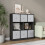 URBN Living (Black Bookcase, White Drawer) Asymmetrical 8 Cube Bookcase Shelf Storage Unit with 6 Fabric Drawer Inserts 4