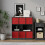 URBN Living (Black Bookcase, Red Drawer) Asymmetrical 8 Cube Bookcase Shelf Storage Unit with 6 Fabric Drawer Inserts 5
