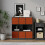 URBN Living (Black Bookcase, Orange Drawer) Asymmetrical 8 Cube Bookcase Shelf Storage Unit with 6 Fabric Drawer Inserts 5