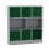 URBN Living (Grey Bookcase, Green Drawer) Asymmetrical 8 Cube Bookcase Shelf Storage Unit with 6 Fabric Drawer Inserts 2