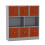 URBN Living (Grey Bookcase, Orange Drawer) Asymmetrical 8 Cube Bookcase Shelf Storage Unit with 6 Fabric Drawer Inserts 2