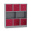URBN Living (Grey Bookcase, Fuchsia Drawer) Asymmetrical 8 Cube Bookcase Shelf Storage Unit with 6 Fabric Drawer Inserts 2