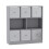 URBN Living (Grey Bookcase, White Drawer) Asymmetrical 8 Cube Bookcase Shelf Storage Unit with 6 Fabric Drawer Inserts 2