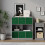 URBN Living (Grey Bookcase, Green Drawer) Asymmetrical 8 Cube Bookcase Shelf Storage Unit with 6 Fabric Drawer Inserts 5