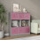 URBN Living (Grey Bookcase, Pastel Pink Drawer) Asymmetrical 8 Cube Bookcase Shelf Storage Unit with 6 Fabric Drawer Inserts 4