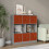 URBN Living (Grey Bookcase, Orange Drawer) Asymmetrical 8 Cube Bookcase Shelf Storage Unit with 6 Fabric Drawer Inserts 4