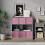 URBN Living (Grey Bookcase, Pastel Pink Drawer) Asymmetrical 8 Cube Bookcase Shelf Storage Unit with 6 Fabric Drawer Inserts 5