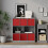URBN Living (Grey Bookcase, Red Drawer) Asymmetrical 8 Cube Bookcase Shelf Storage Unit with 6 Fabric Drawer Inserts 5