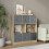 URBN Living (Oak Bookcase, Light Grey Drawer) Asymmetrical 8 Cube Bookcase Shelf Storage Unit with 6 Fabric Drawer Inserts 4
