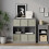 URBN Living (Grey Bookcase, Beige Drawer) Asymmetrical 8 Cube Bookcase Shelf Storage Unit with 6 Fabric Drawer Inserts 5