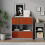 URBN Living (Grey Bookcase, Orange Drawer) Asymmetrical 8 Cube Bookcase Shelf Storage Unit with 6 Fabric Drawer Inserts 5