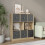 URBN Living (Oak Bookcase, Dark Grey Drawer) Asymmetrical 8 Cube Bookcase Shelf Storage Unit with 6 Fabric Drawer Inserts 4