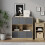 URBN Living (Oak Bookcase, Light Grey Drawer) Asymmetrical 8 Cube Bookcase Shelf Storage Unit with 6 Fabric Drawer Inserts 5