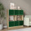 URBN Living (Oak Bookcase, Green Drawer) Asymmetrical 8 Cube Bookcase Shelf Storage Unit with 6 Fabric Drawer Inserts 4