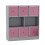 URBN Living (Grey Bookcase, Pastel Pink Drawer) Asymmetrical 8 Cube Bookcase Shelf Storage Unit with 6 Fabric Drawer Inserts 2