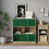 URBN Living (Oak Bookcase, Green Drawer) Asymmetrical 8 Cube Bookcase Shelf Storage Unit with 6 Fabric Drawer Inserts 5