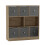 URBN Living (Oak Bookcase, Dark Grey Drawer) Asymmetrical 8 Cube Bookcase Shelf Storage Unit with 6 Fabric Drawer Inserts 2