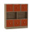 URBN Living (Oak Bookcase, Orange Drawer) Asymmetrical 8 Cube Bookcase Shelf Storage Unit with 6 Fabric Drawer Inserts 2