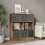URBN Living (Rustic Brown Bookcase, Dark Grey Drawer) Asymmetrical 8 Cube Bookcase Shelf Storage Unit with 6 Fabric Drawer Inserts 4