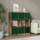 URBN Living (Rustic Brown Bookcase, Green Drawer) Asymmetrical 8 Cube Bookcase Shelf Storage Unit with 6 Fabric Drawer Inserts 4