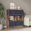URBN Living (Rustic Brown Bookcase, Navy Blue Drawer) Asymmetrical 8 Cube Bookcase Shelf Storage Unit with 6 Fabric Drawer Inserts 4