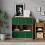 URBN Living (Rustic Brown Bookcase, Green Drawer) Asymmetrical 8 Cube Bookcase Shelf Storage Unit with 6 Fabric Drawer Inserts 5