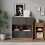 URBN Living (Rustic Brown Bookcase, Dark Grey Drawer) Asymmetrical 8 Cube Bookcase Shelf Storage Unit with 6 Fabric Drawer Inserts 5