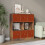 URBN Living (Rustic Brown Bookcase, Orange Drawer) Asymmetrical 8 Cube Bookcase Shelf Storage Unit with 6 Fabric Drawer Inserts 4