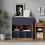 URBN Living (Rustic Brown Bookcase, Navy Blue Drawer) Asymmetrical 8 Cube Bookcase Shelf Storage Unit with 6 Fabric Drawer Inserts 5
