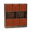 URBN Living (Rustic Brown Bookcase, Orange Drawer) Asymmetrical 8 Cube Bookcase Shelf Storage Unit with 6 Fabric Drawer Inserts 2