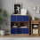 URBN Living (Rustic Brown Bookcase, Royal Blue Drawer) Asymmetrical 8 Cube Bookcase Shelf Storage Unit with 6 Fabric Drawer Inserts 5