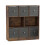 URBN Living (Rustic Brown Bookcase, Dark Grey Drawer) Asymmetrical 8 Cube Bookcase Shelf Storage Unit with 6 Fabric Drawer Inserts 2