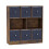 URBN Living (Rustic Brown Bookcase, Navy Blue Drawer) Asymmetrical 8 Cube Bookcase Shelf Storage Unit with 6 Fabric Drawer Inserts 2