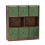 URBN Living (Rustic Brown Bookcase, Pastel Green Drawer) Asymmetrical 8 Cube Bookcase Shelf Storage Unit with 6 Fabric Drawer Inserts 2