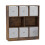URBN Living (Rustic Brown Bookcase, White Drawer) Asymmetrical 8 Cube Bookcase Shelf Storage Unit with 6 Fabric Drawer Inserts 2