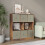 URBN Living (Rustic Brown Bookcase, Beige Drawer) Asymmetrical 8 Cube Bookcase Shelf Storage Unit with 6 Fabric Drawer Inserts 4