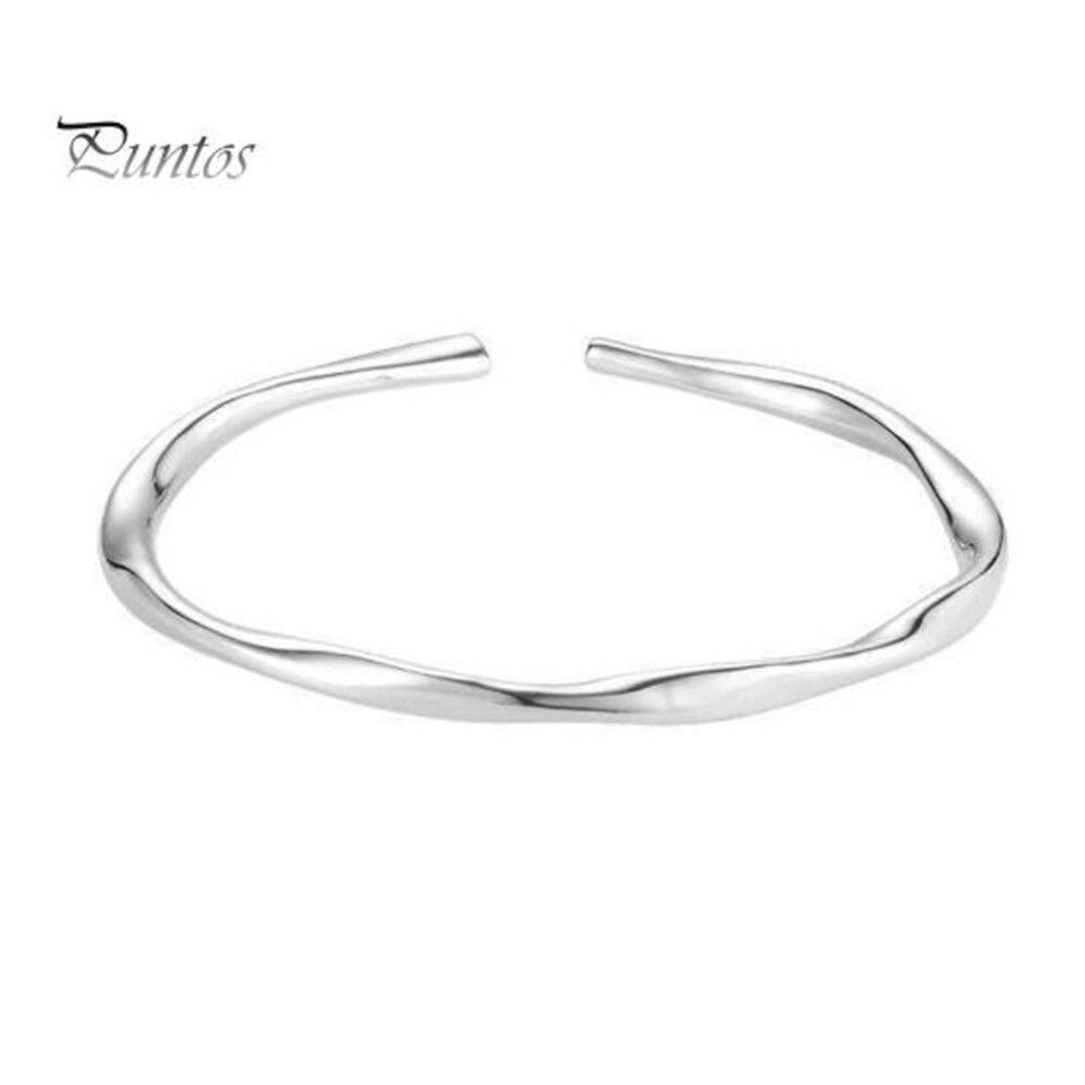 Lady Opening Bracelet Simple Style Adjustable Smooth Polished Copper Irregular Wrist Jewelry For Vacation Work Daily Wear