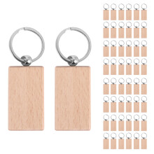 50 Blanko Schlüsselanhänger Holz rechteckig Gravur Key ID gravierbar