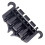 Black Zinc Alloy 3-Point 4-String Bass Bridge Tailpiece with Height-Adjustable Posts 3