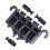 Black Zinc Alloy 3-Point 4-String Bass Bridge Tailpiece with Height-Adjustable Posts 1