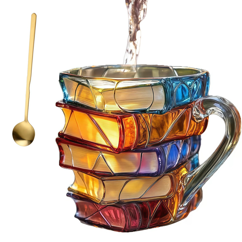Tasse à café en forme de livre peinte en 3D