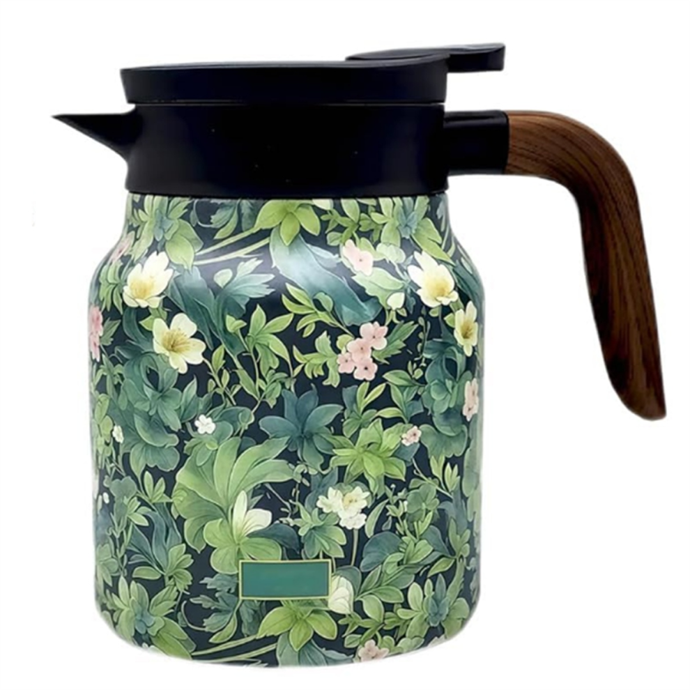 Infuseur à thé intégré à motif floral vintage vert